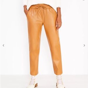 Pleather Loft pants, elastic tie waist. Copper color. Brand new W/O tags,Large.